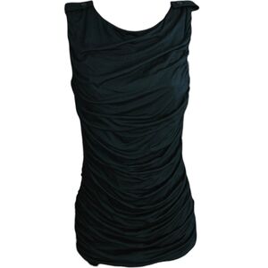 NWT Ann Taylor Shoulder Button Ruffled Tank Top